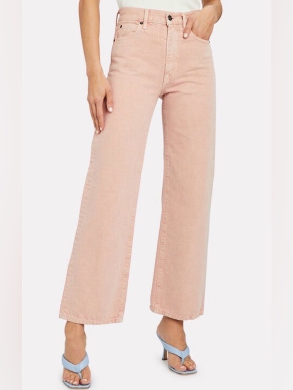 SLVRLAKE Frayed Hem Grace Ankle Jeans - Blush Pink